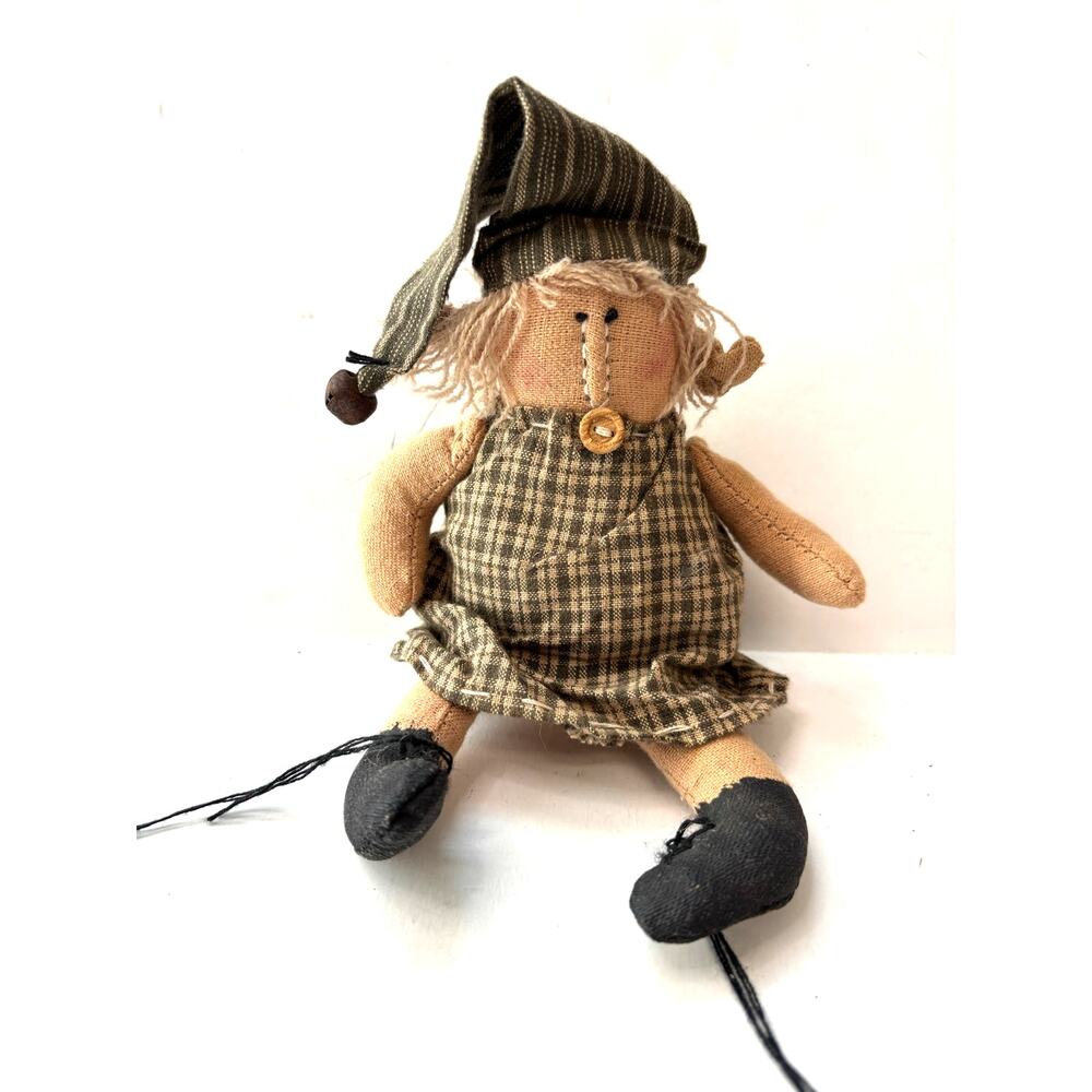 Vintage Honey & Me 6" Primitive Plush Doll Grungy Rag Doll Stocking Cap